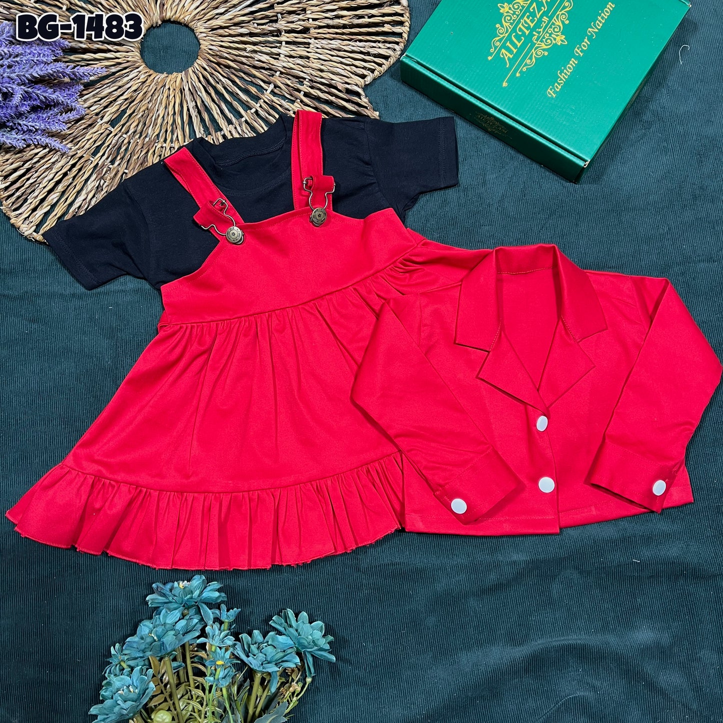 Baby Romper Jacket & T-Shirt Set-code-1483