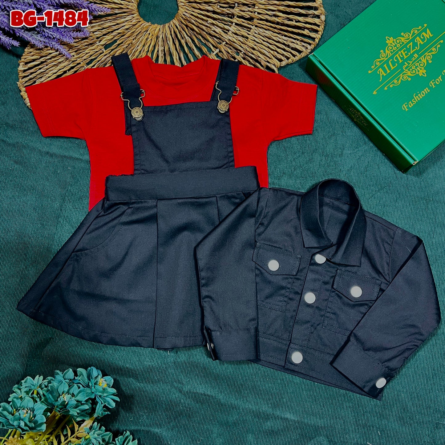 Baby Romper Jacket & T-Shirt Set-code-1484
