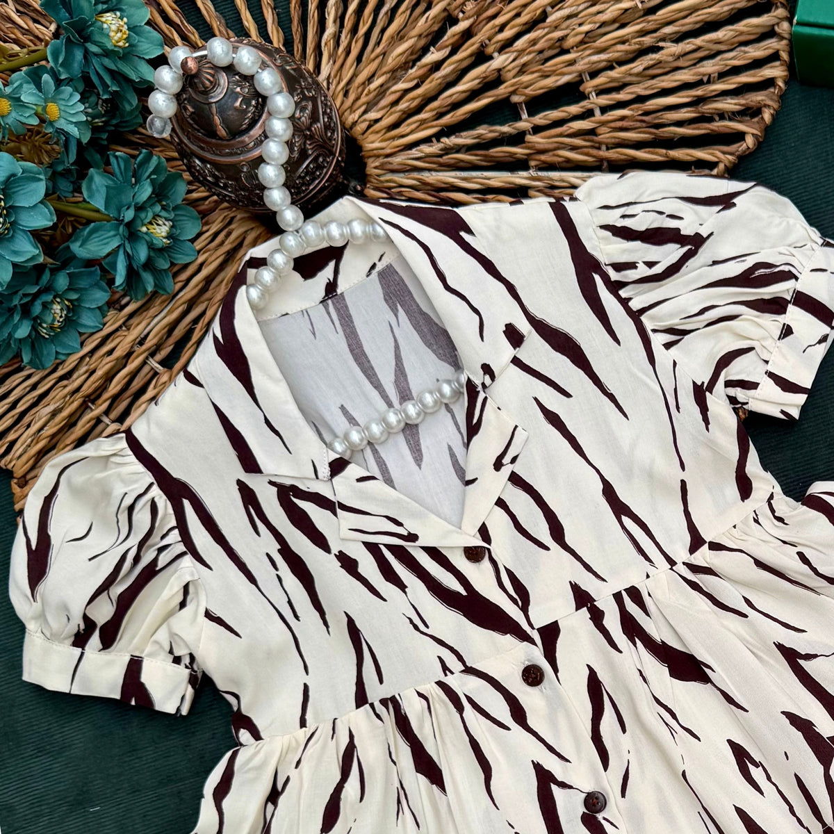 Wild Stripe Frill Co-ord Set-BG-1693