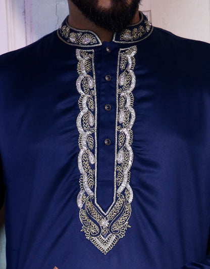 Mens Hand Made Embroidered Panjabi-code-02