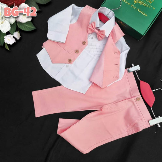 Boys Shirt Pant & Coaty Set-Code-42