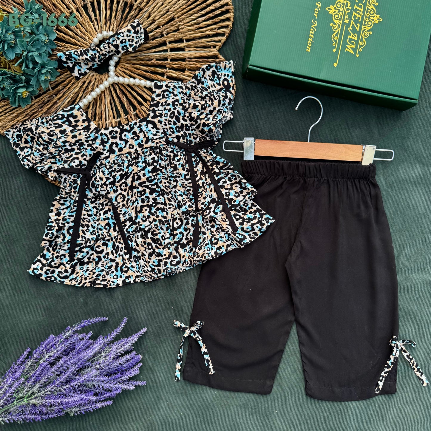 Midnight Leopard Ribbon Set-BG-1666