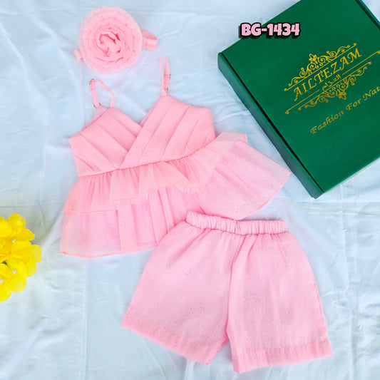 Baby Girls Tops & Half Pant Set-code-BG-1434