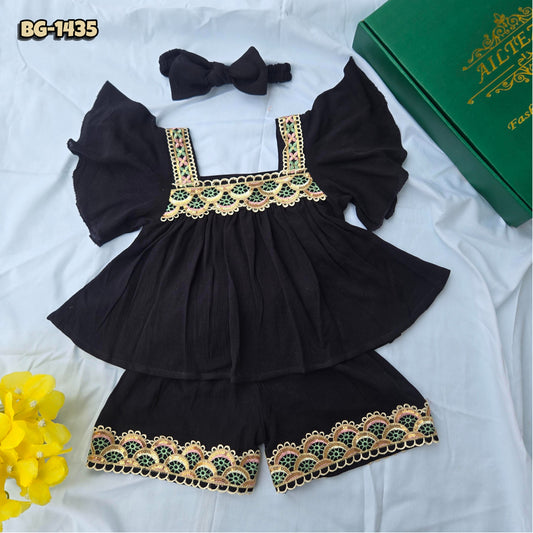 Baby Girls Tops & Half Pant Set-code-BG-1435