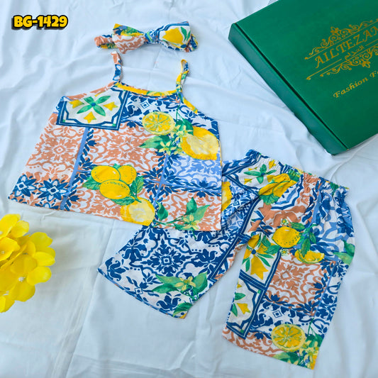 Baby girls summer Tops and Pant Set-BG-1429