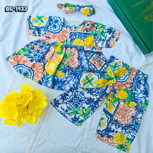 Baby girls summer Tops and Pant Set-BG-1433