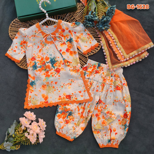 Marigold Bloom Dhoti Set 3-Peice Set Code-1628