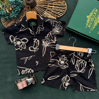Black Magnolia Summer Shirt & Pant Set BS-177