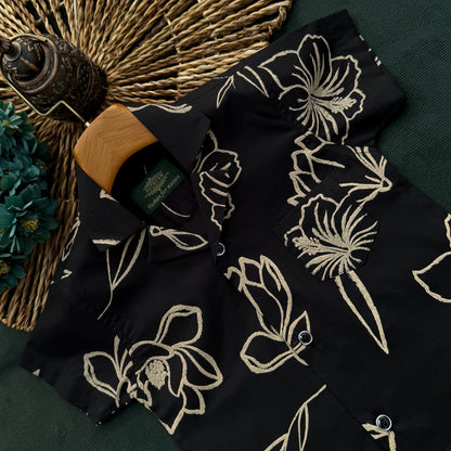 Black Magnolia Summer Shirt & Pant Set BS-177