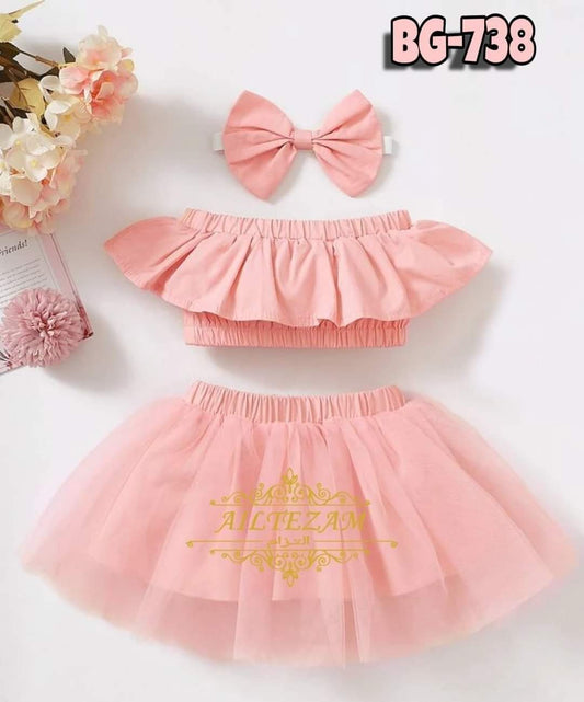 Baby girl Tops & Skirt Set-code-738