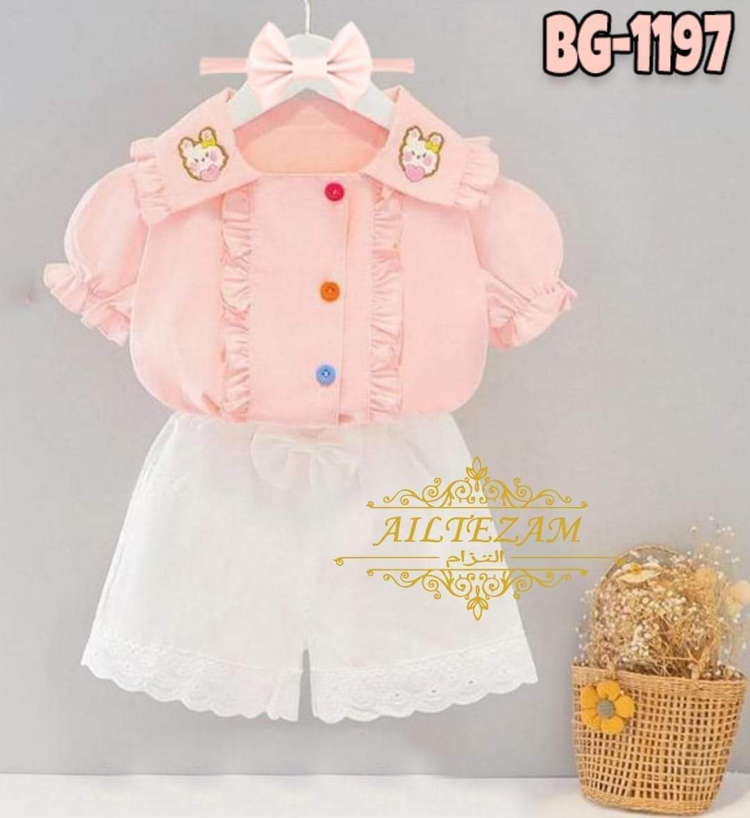 Baby Girls Tops & Half Pant Set-code-1183