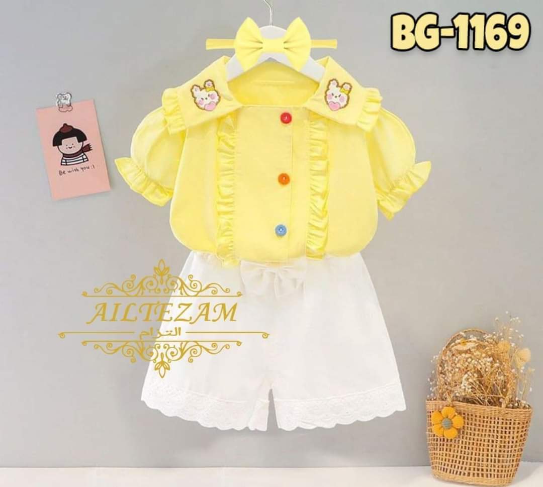 Baby Girls Tops & Half Pant Set-code-1183