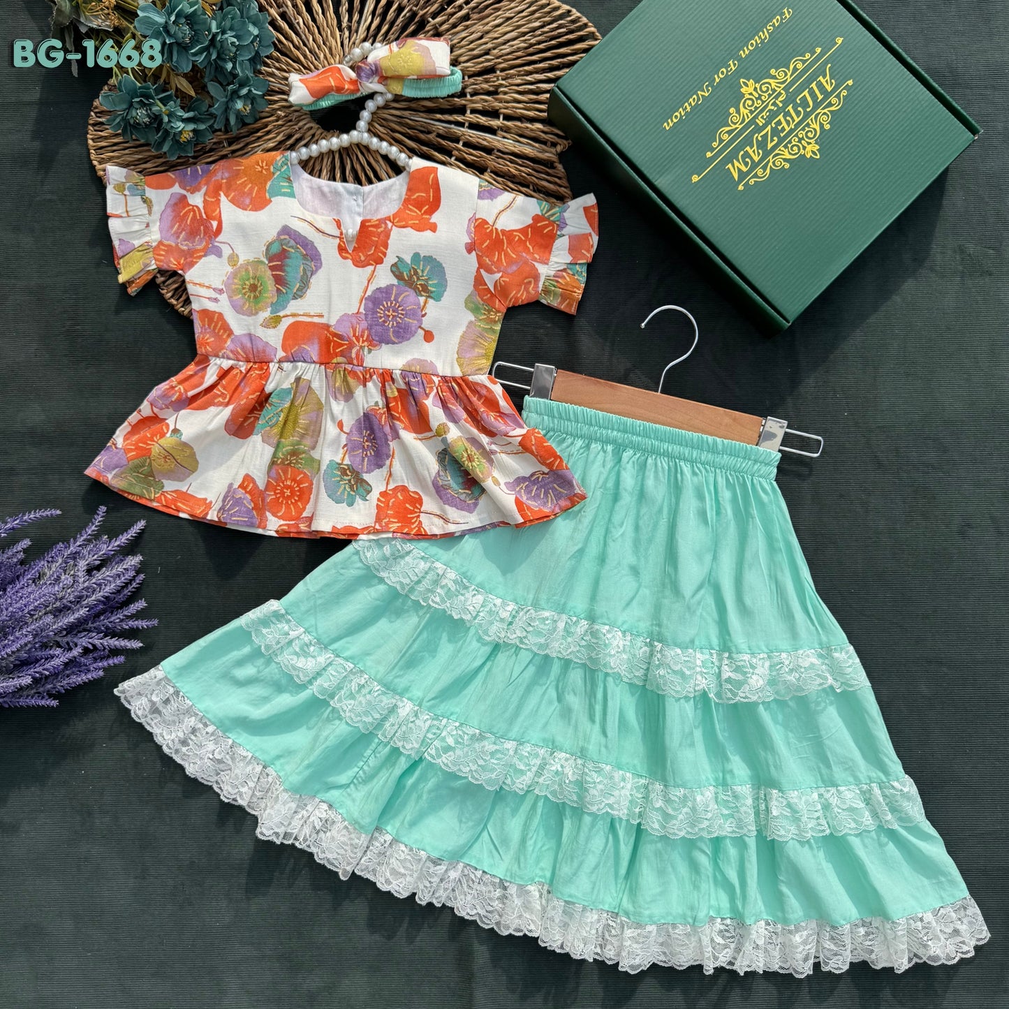 Garden Princess Summer Tops and Skirt Set-BG-1668