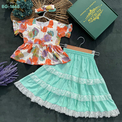 Garden Princess Summer Tops and Skirt Set-BG-1668