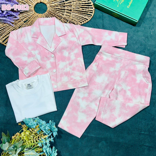 Baby Jacket T-Shirt & Pants Set-code-1482