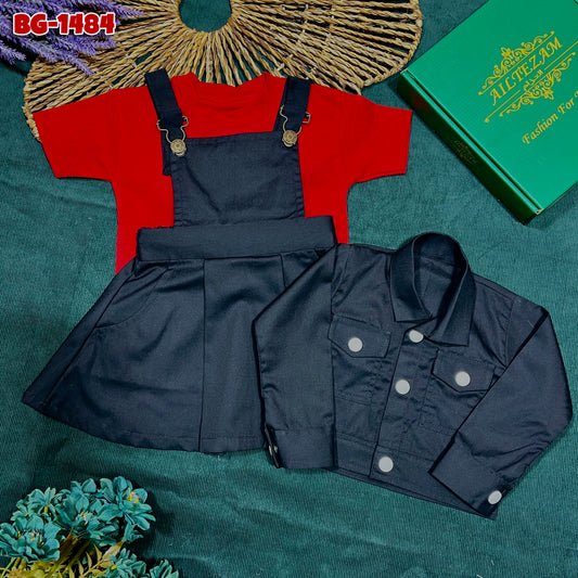 Baby Romper Jacket & T-Shirt Set-code-1484