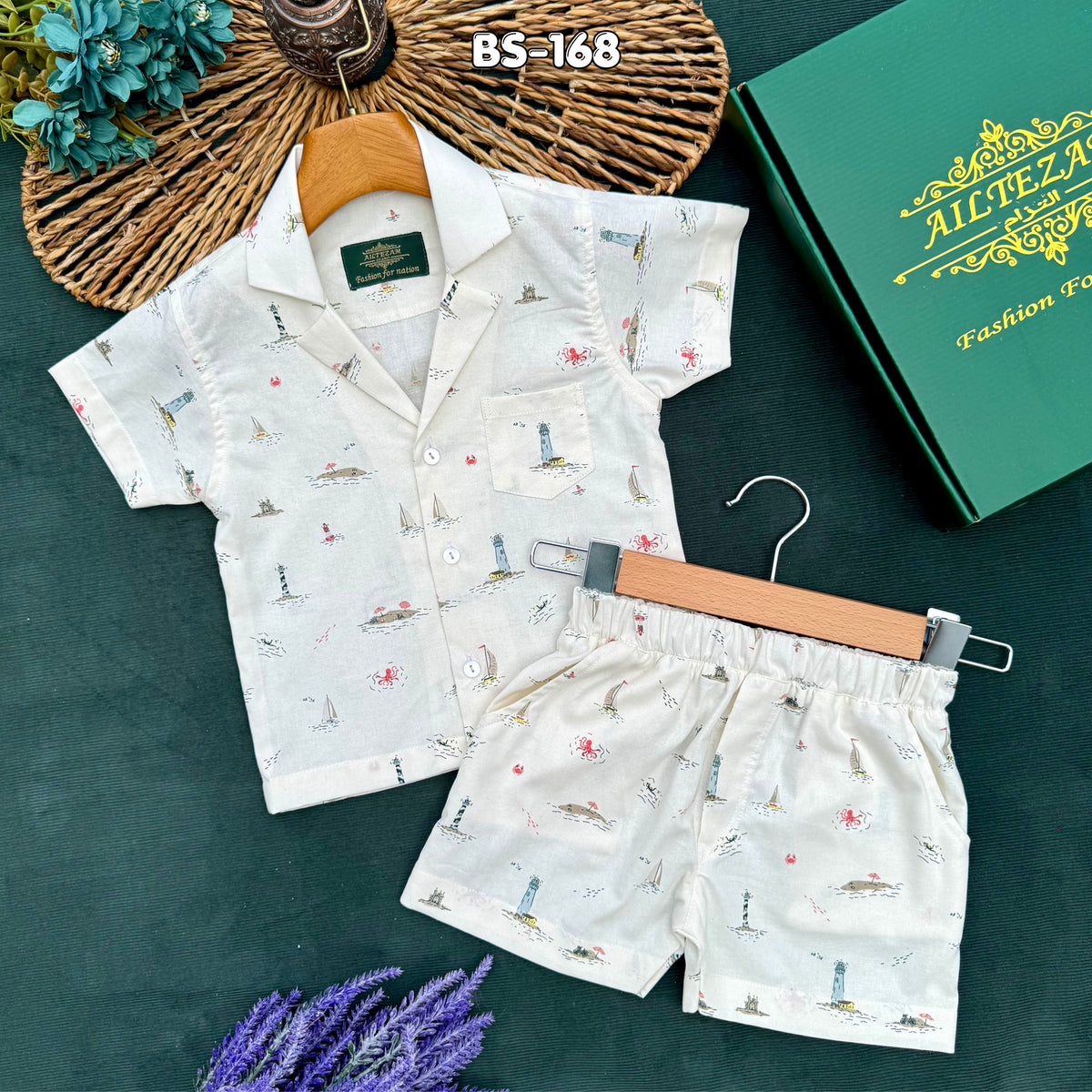 Lighthouse Sailor Summer Shirt & Pant Set BS-168