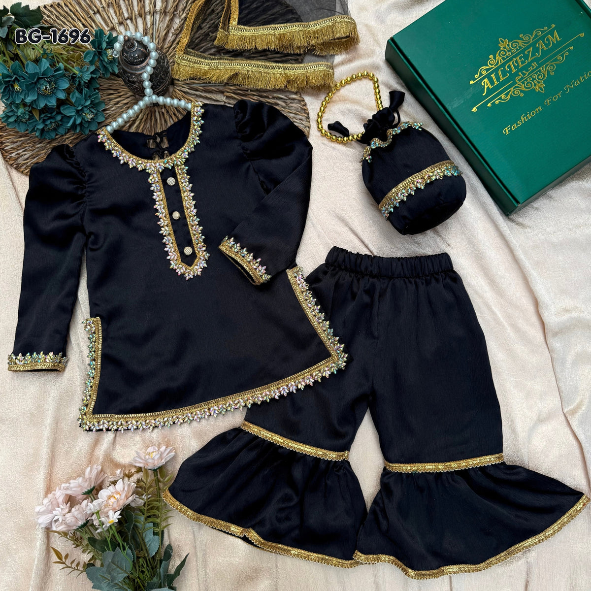 Midnight Empress Sharara Set BG-1696