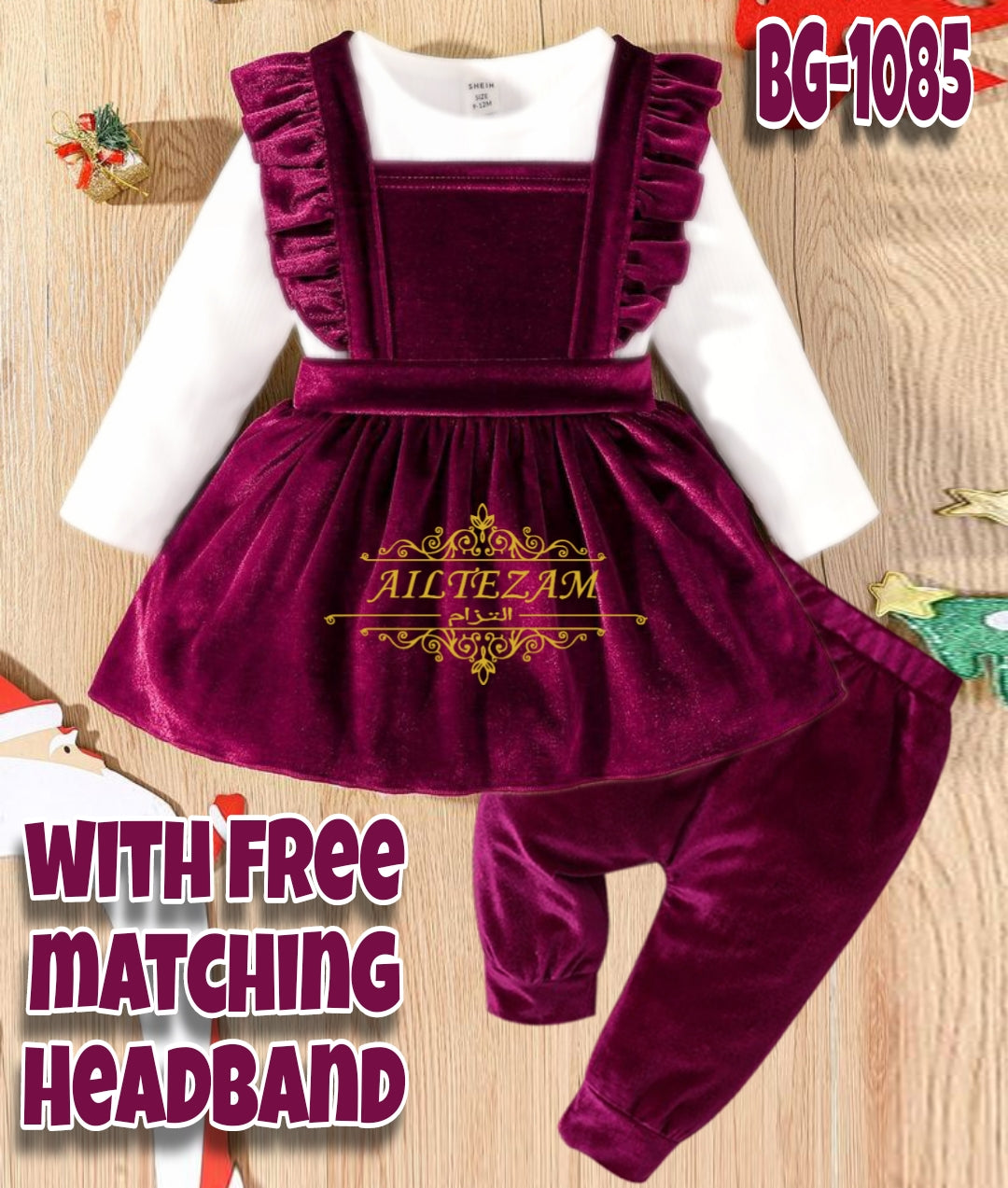 Baby girls winter velvet frock-code-1085