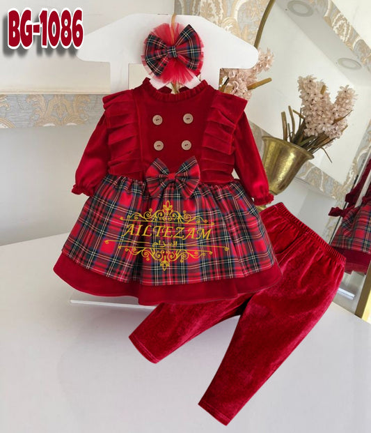 Baby girls winter velvet frock-code-1086