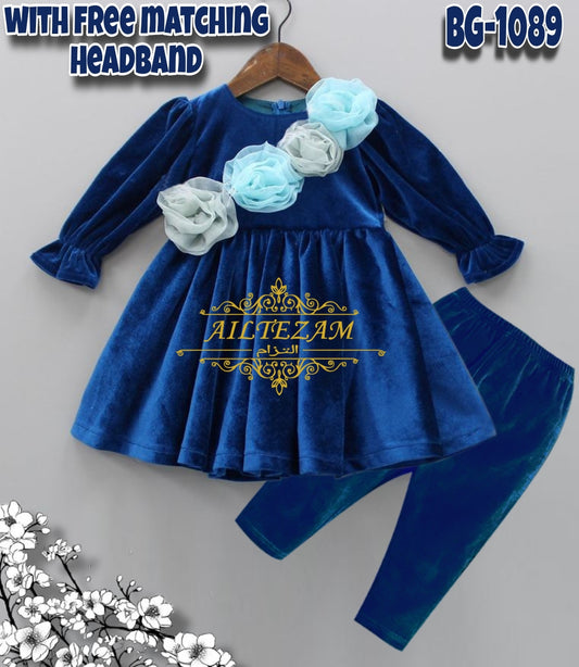 Baby girls winter velvet frock-code-1089