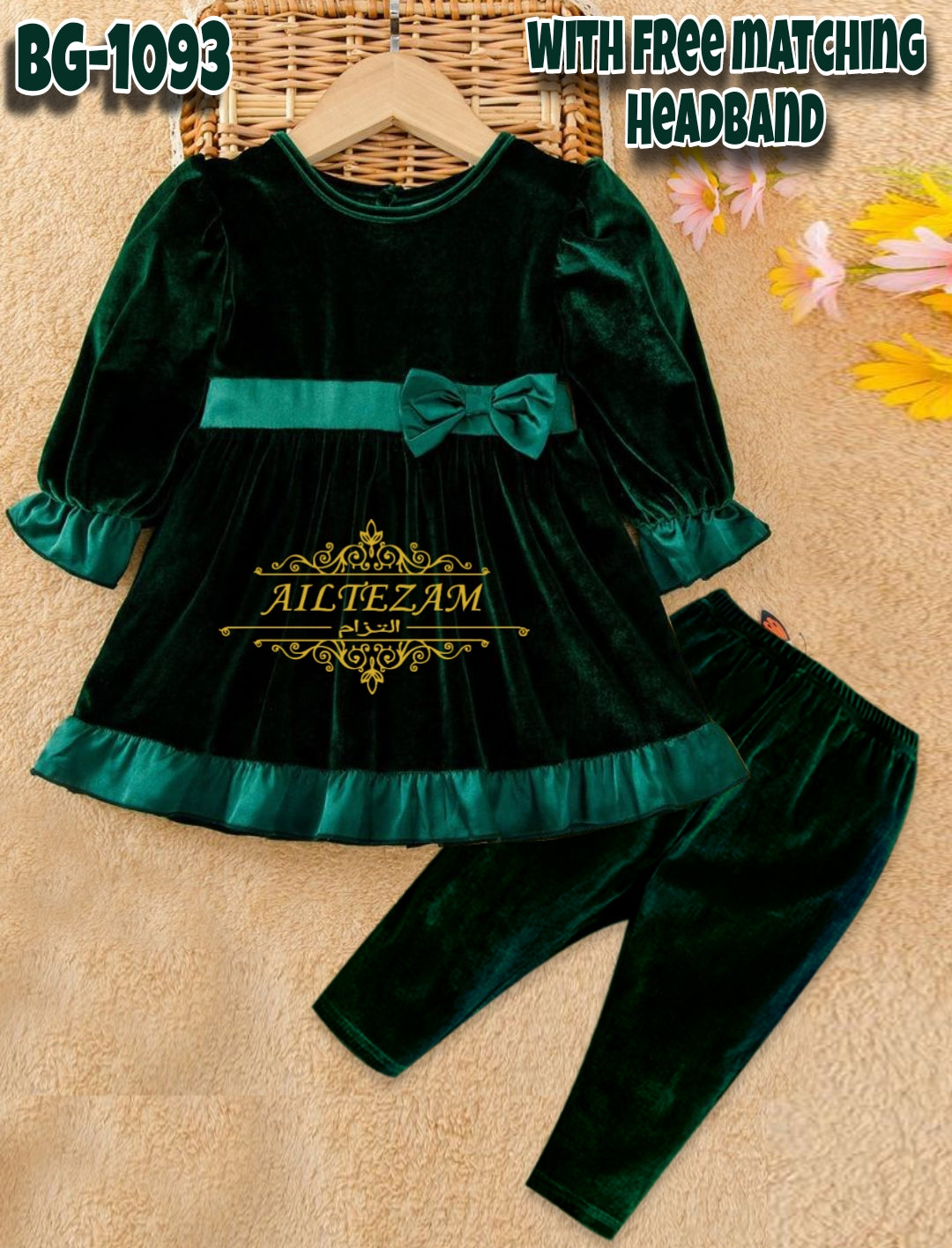 Baby girls winter velvet frock-code-1093