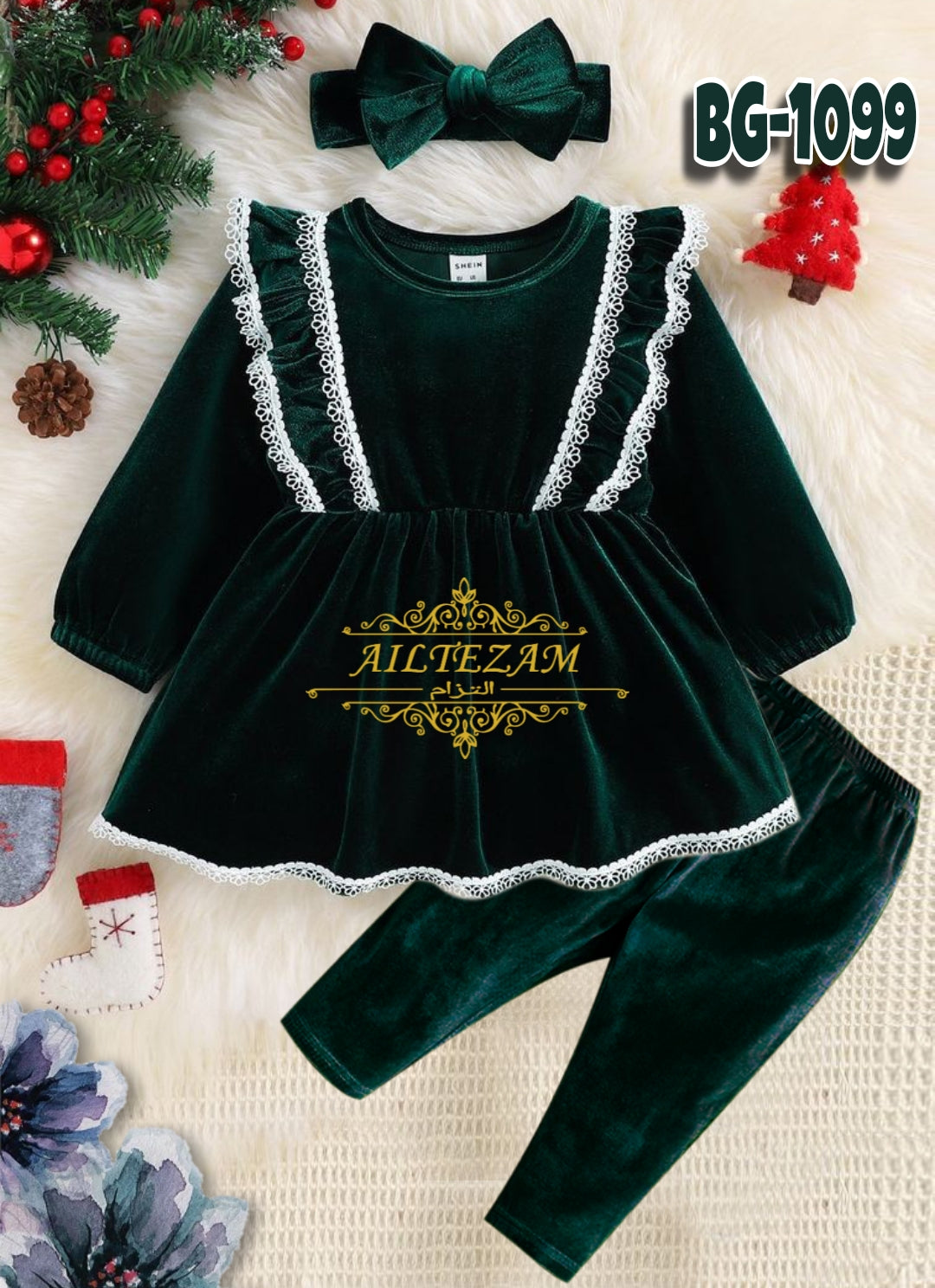 Baby girls winter velvet frock-code-1099