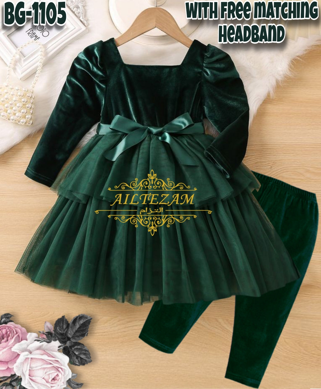 Baby girls winter velvet frock-code-1105