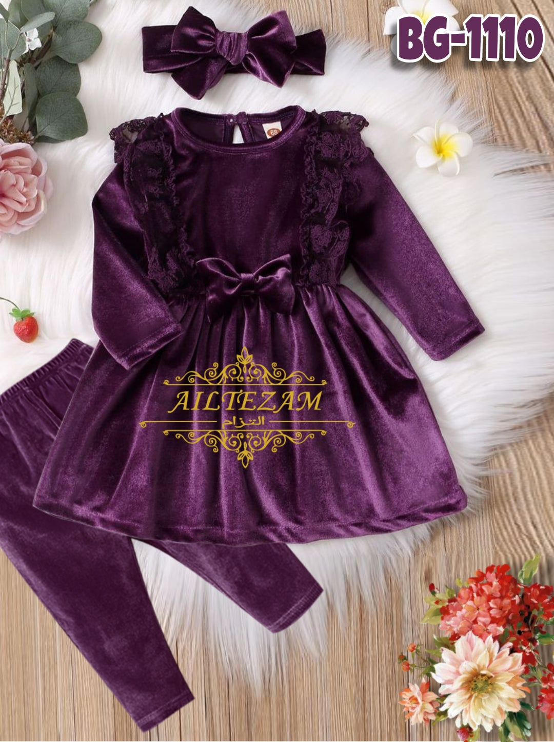 Baby girls winter velvet frock-code-1120