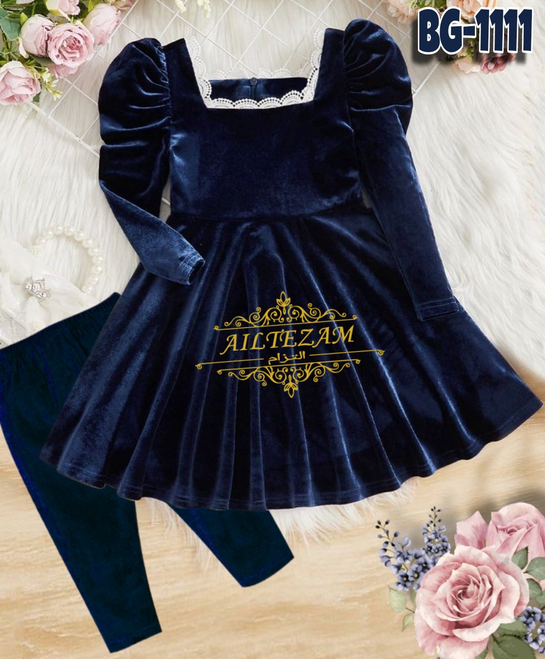 Baby girls winter velvet frock-code-1131