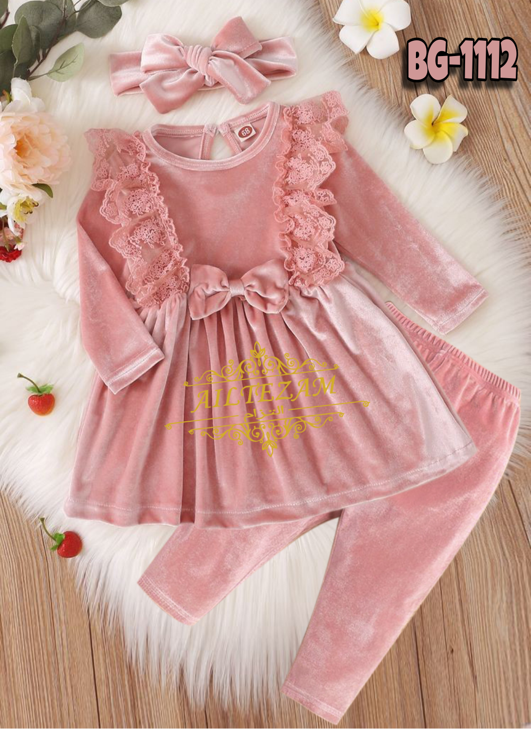 Baby girls winter velvet frock-code-1120