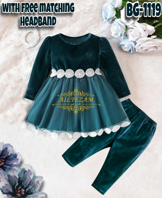 Baby girls winter velvet frock-code-1119