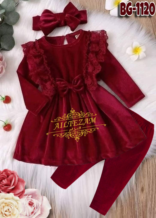 Baby girls winter velvet frock-code-1120