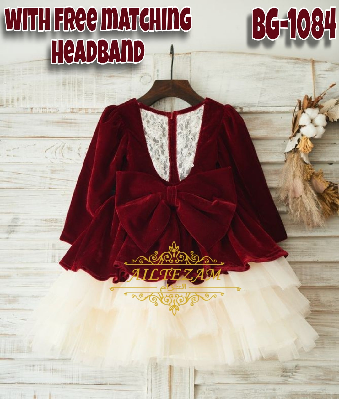 Baby girls winter velvet frock-code-1084