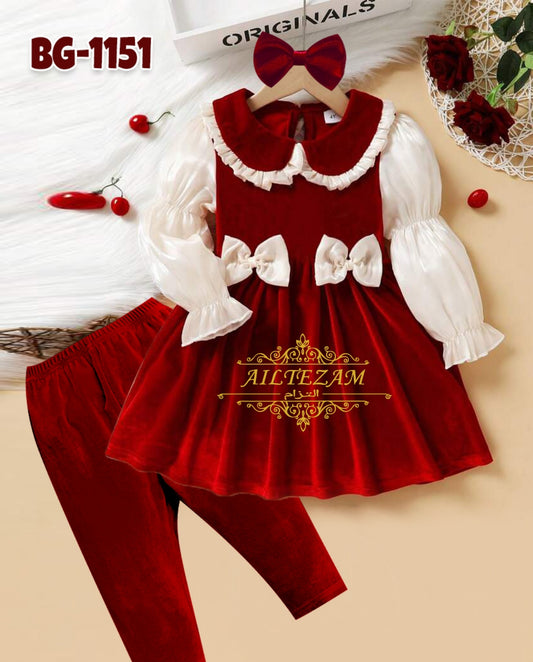 Baby girls winter velvet frock-code-1151