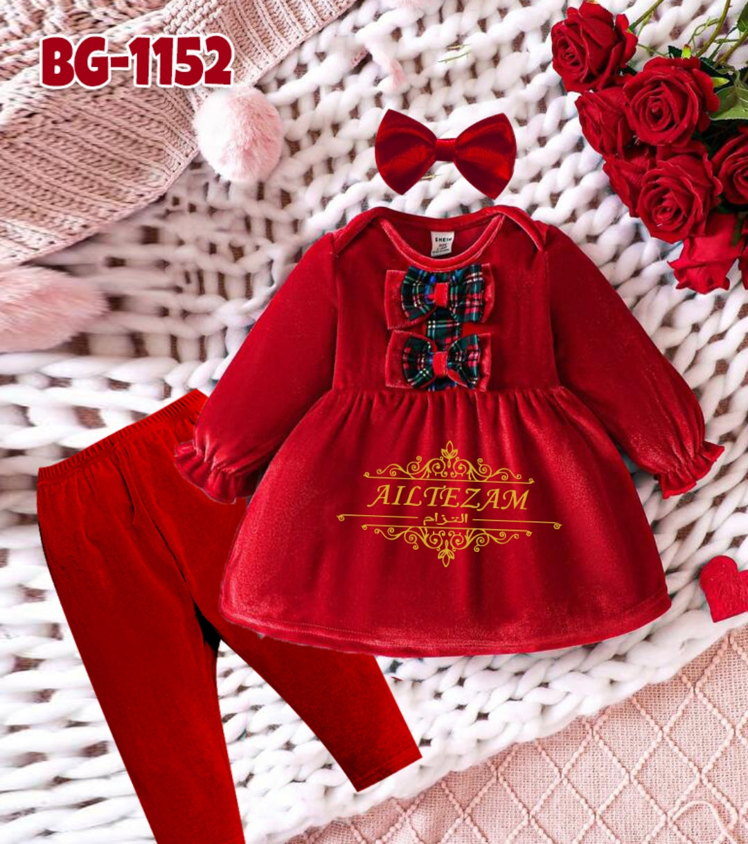 Baby girls winter velvet frock-code-1152