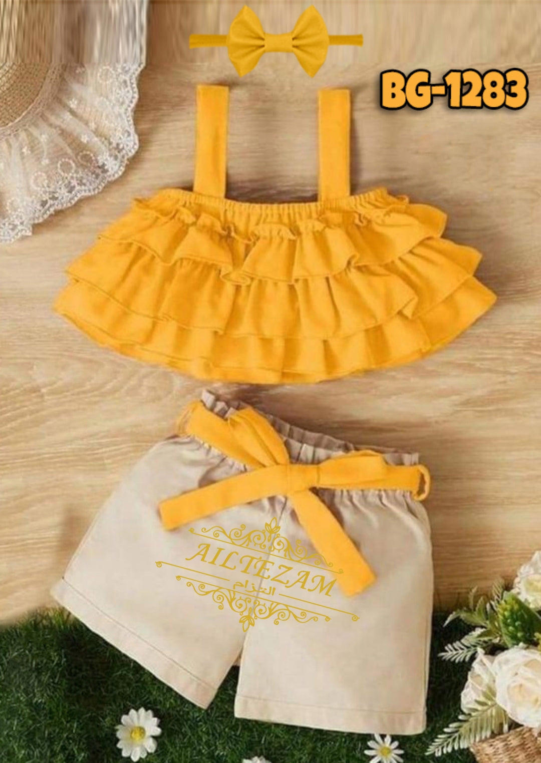 Baby Girls Tops & Half Pant Set-code-1279