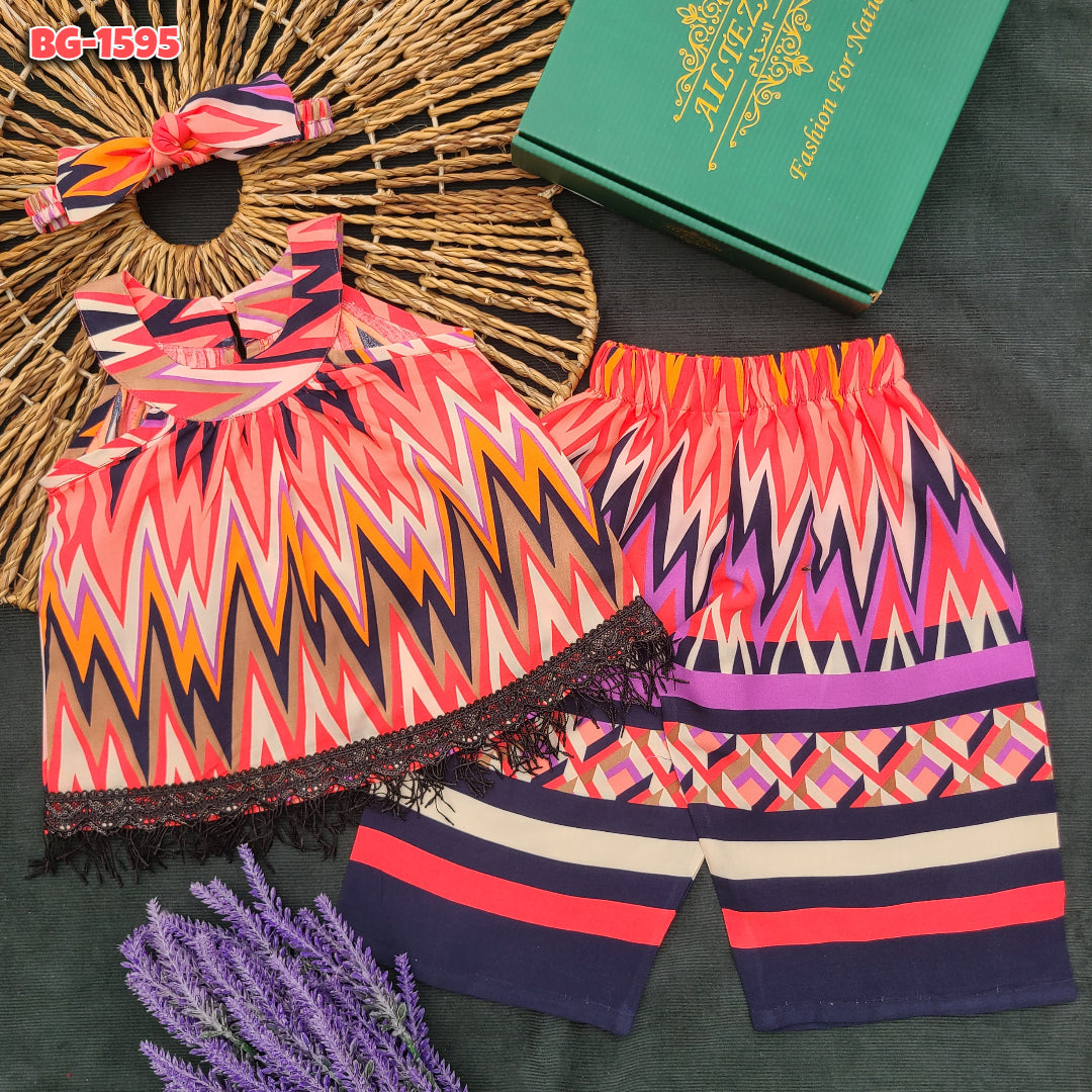 Zia Zig-Zag Tops and Pants Set-BG-1595