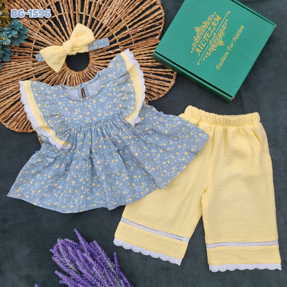 Zesty Lemon Tops and Pants Set-BG-1596