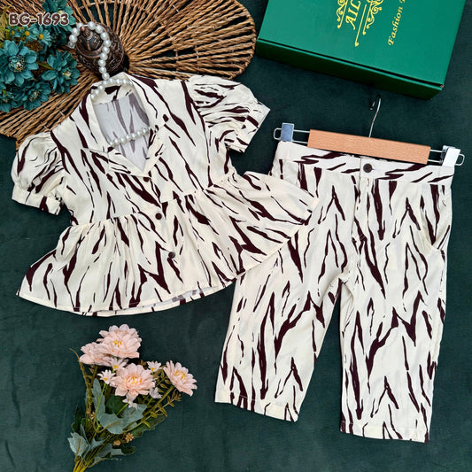 Wild Stripe Frill Co-ord Set-BG-1693