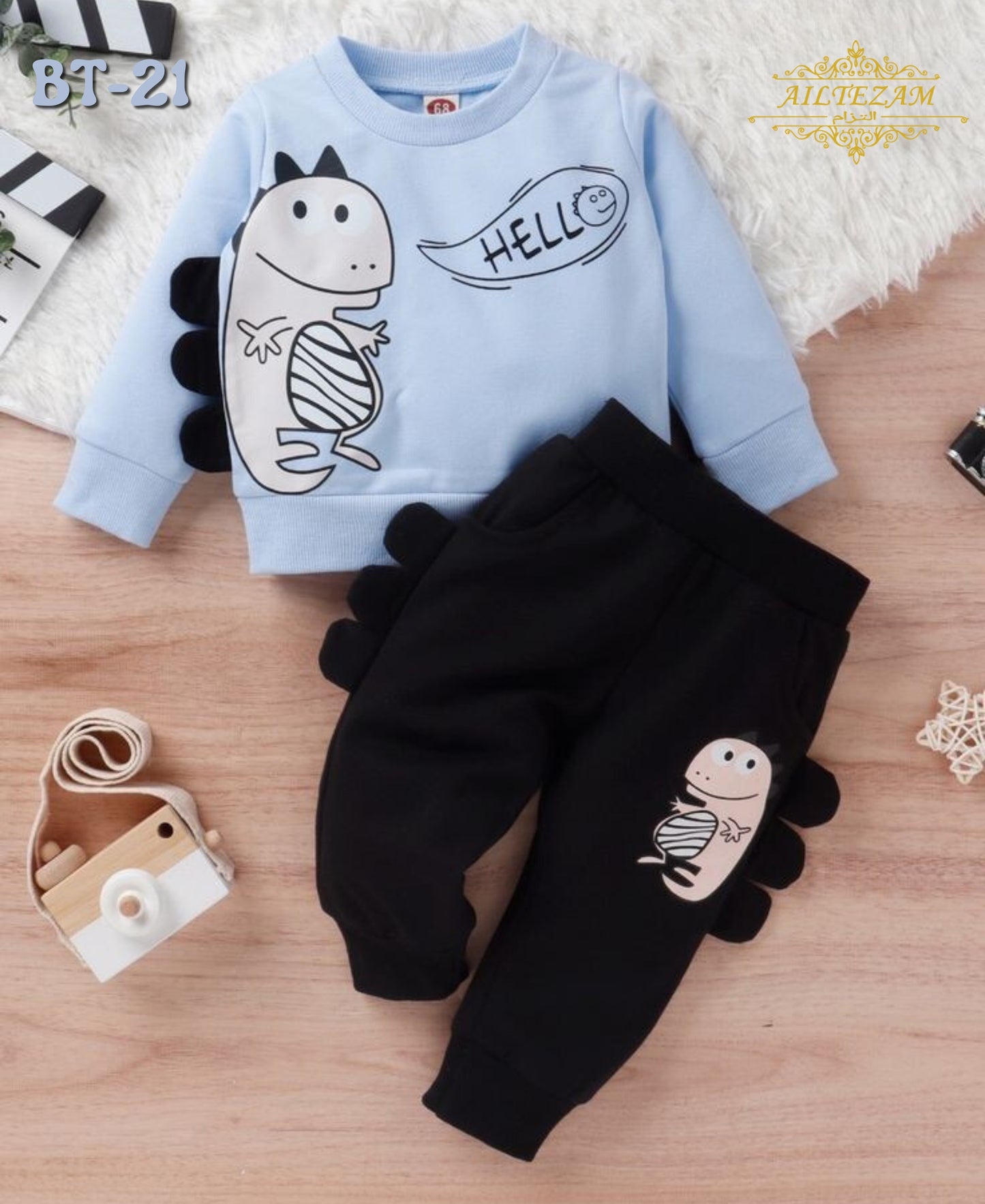 Baby Cartoon Printed Sweatshirt & Trousers 2 Pieces Set BT-21