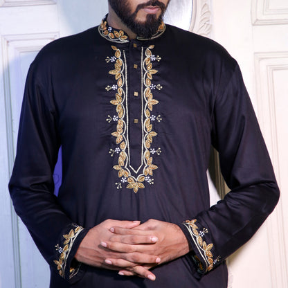 Mens Hand Made Embroidered Panjabi-code-05