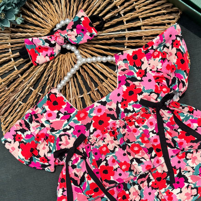 Wild Bloom Ribbon Tops and Pants Set-BG-1660