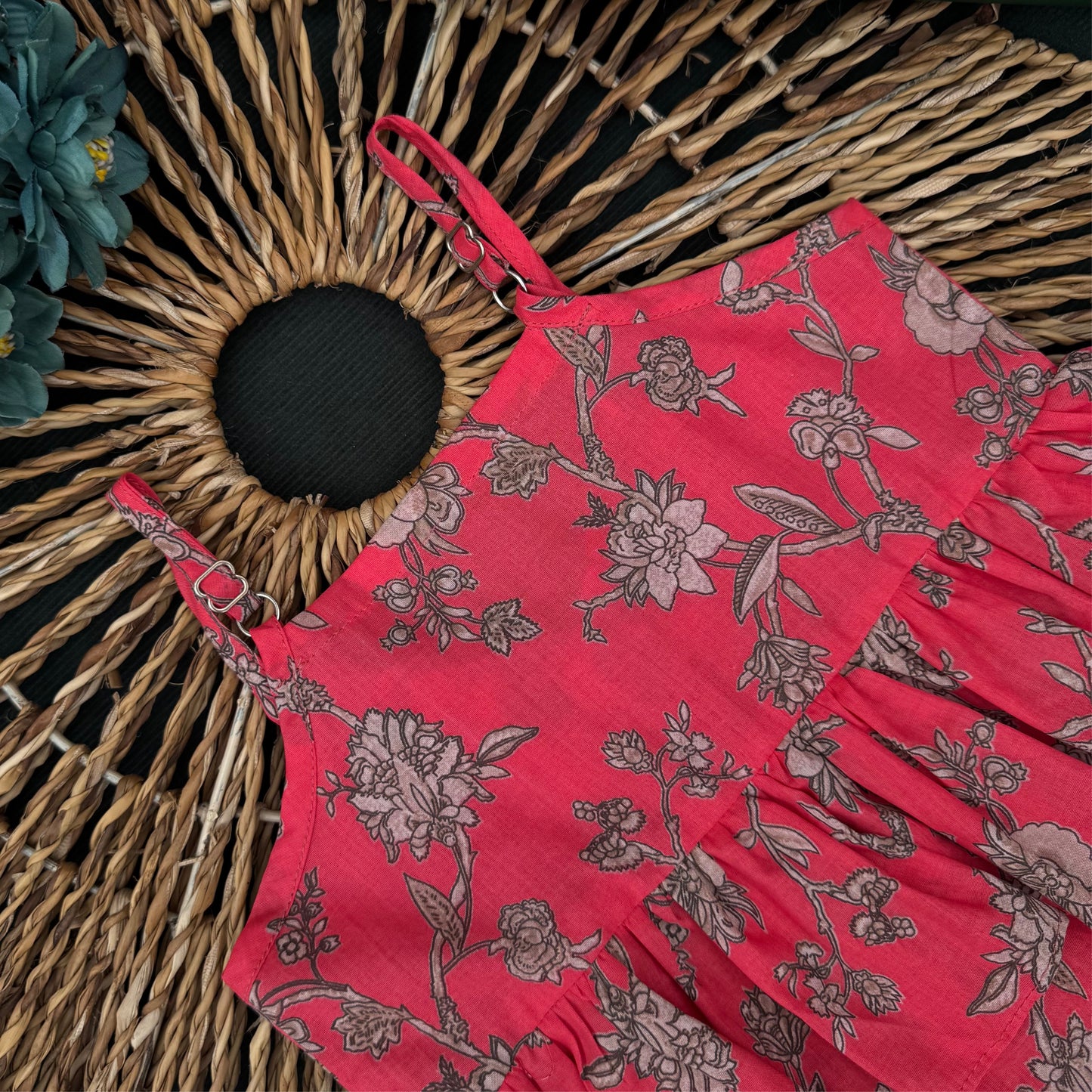Coral Garden Frill Summer Tops and Pants Set-BG-1662
