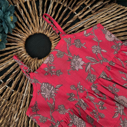 Coral Garden Frill Summer Tops and Pants Set-BG-1662