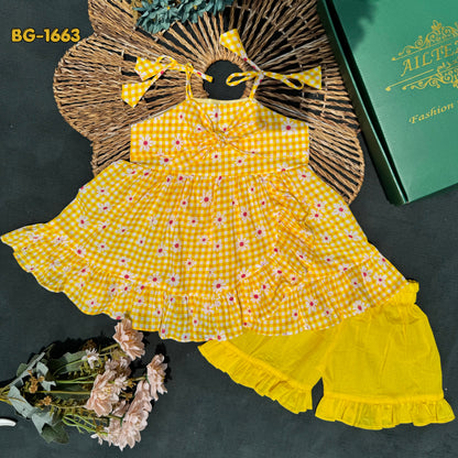 Sunny Gingham Frill Set-code-BG-1663