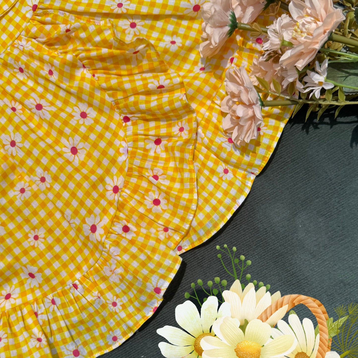 Sunny Gingham Frill Set-code-BG-1663