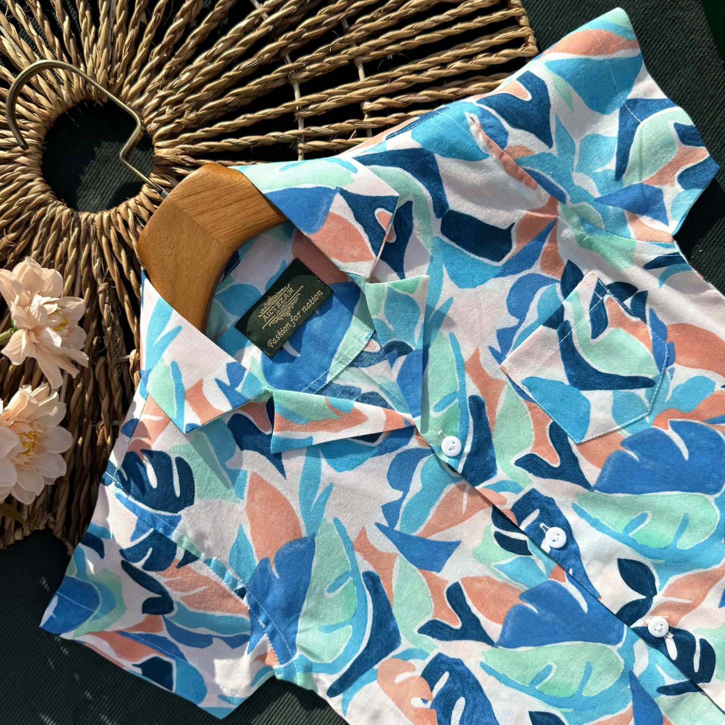 Aqua Leaf Resort Summer Shirt & Pant Set BS-163