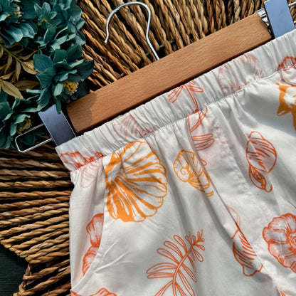 Seashell Sketch Summer Shirt & Pant Set BS-178
